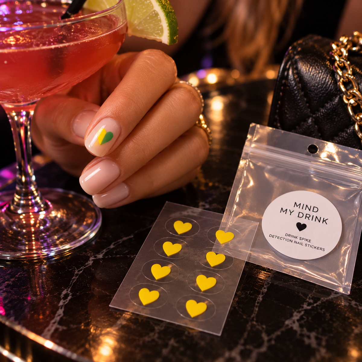 Mind My Drink Nail Stickers – GHB Drink Test